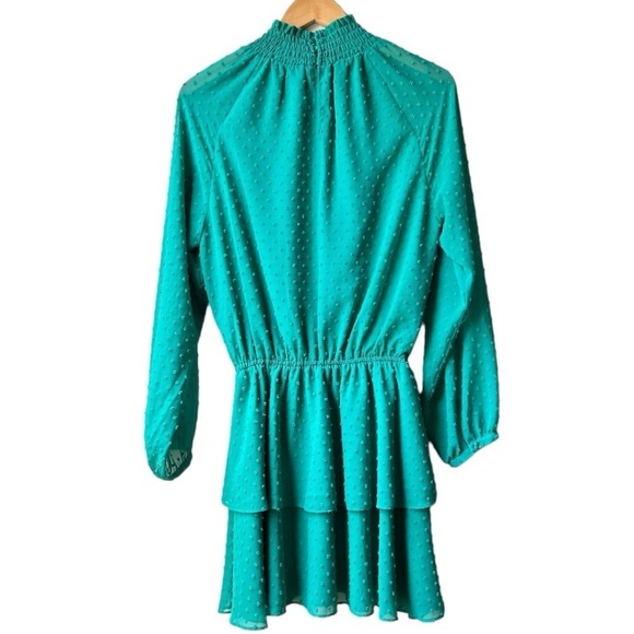 Yumi Kim Class Act Dress in Green Jewel Emerald Swiss Dot Sz L - Picture 10 of 15